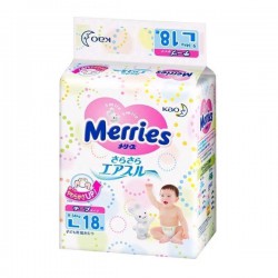 Подгузники, Merries (Меррис) 9-14 кг р. l 18 шт