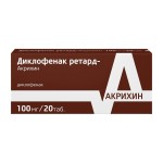 Диклофенак ретард-Акрихин, таблетки с пролонгированным высвобождением покрытые пленочной оболочкой 100 мг 20 шт